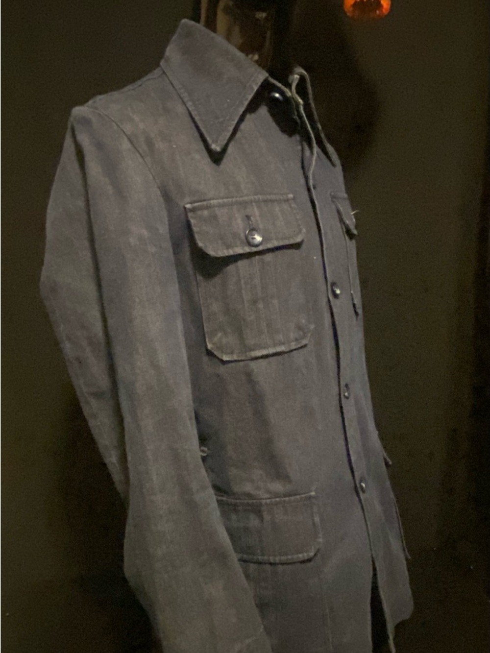 Men's Denim Field Jacket - Blue - Picture 9 of 9